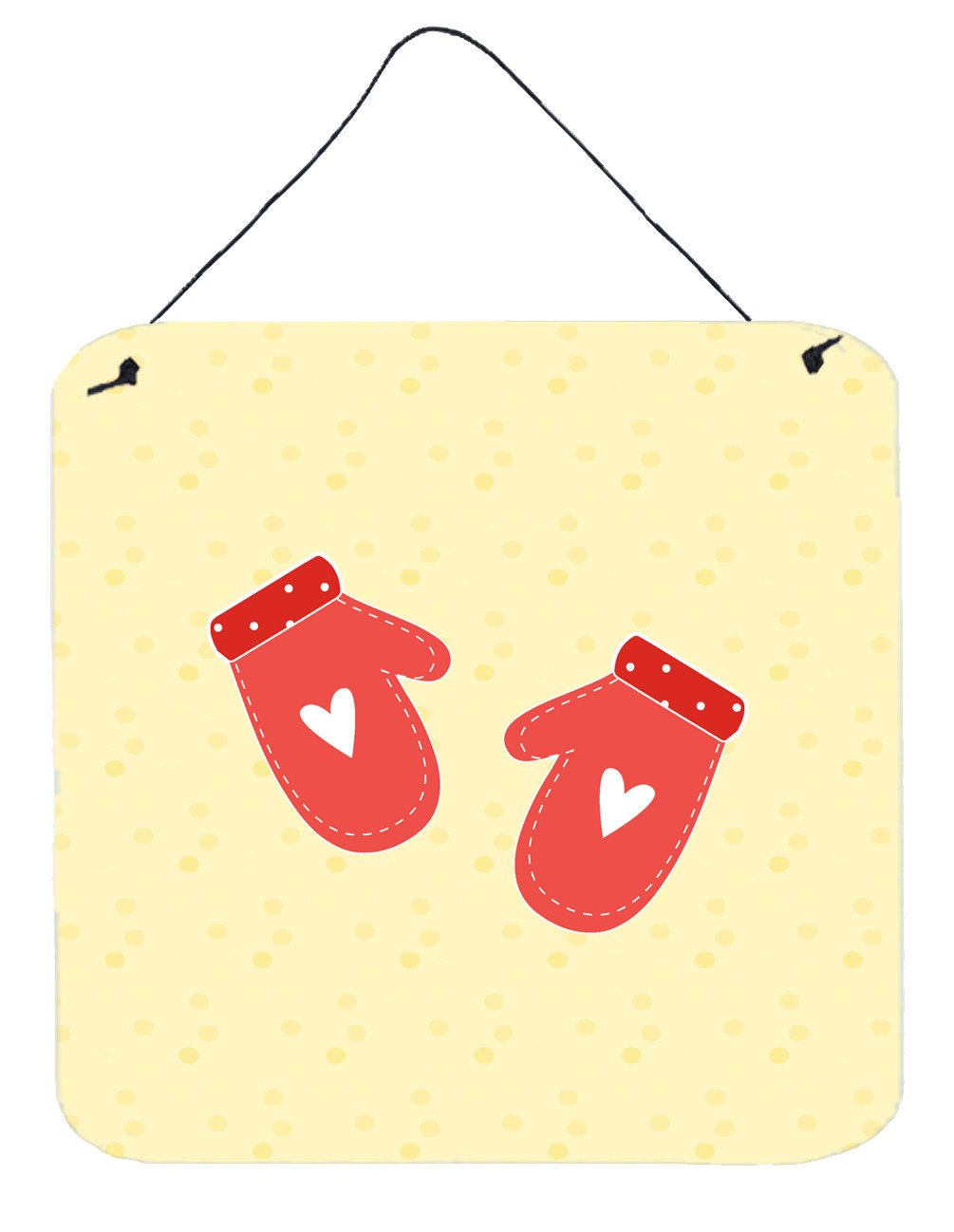 Oven Mitts on Yellow Wall or Door Hanging Prints BB7282DS66 by Caroline's Treasures