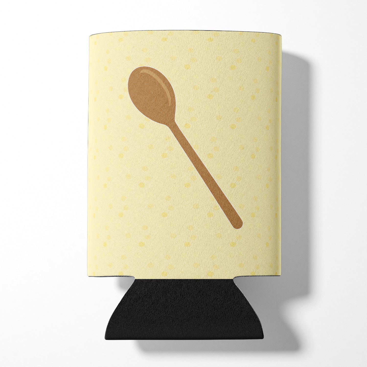 Wooden Spoon on Yellow Can or Bottle Hugger BB7285CC
