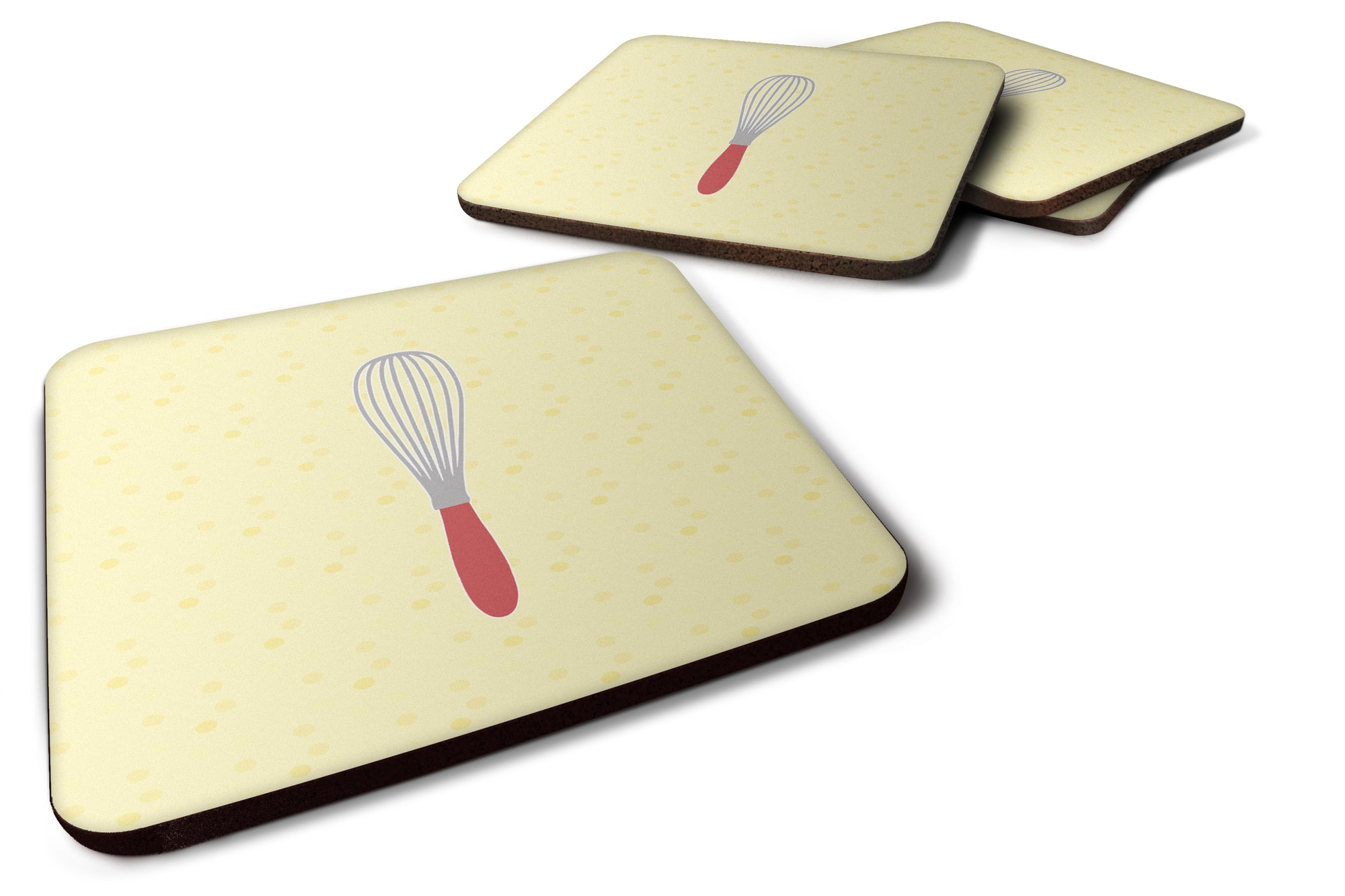 Wisk on Yellow Foam Coaster Set of 4 BB7287FC - the-store.com