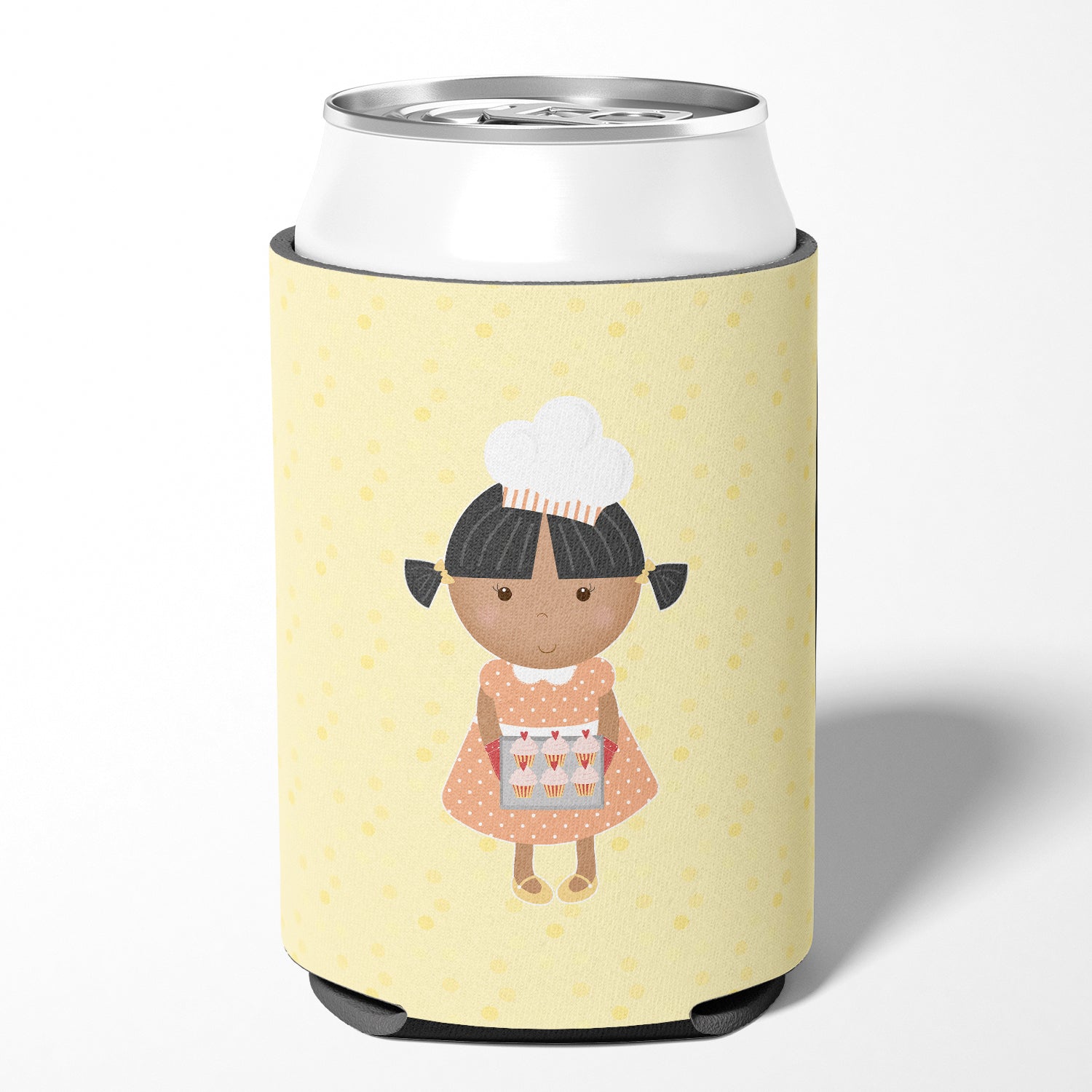 African American Baker on Yellow Can or Bottle Hugger BB7293CC