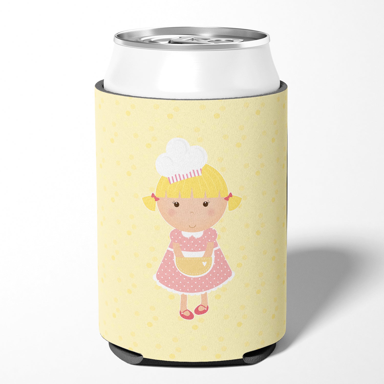 Blonde Baker on Yellow Can or Bottle Hugger BB7294CC