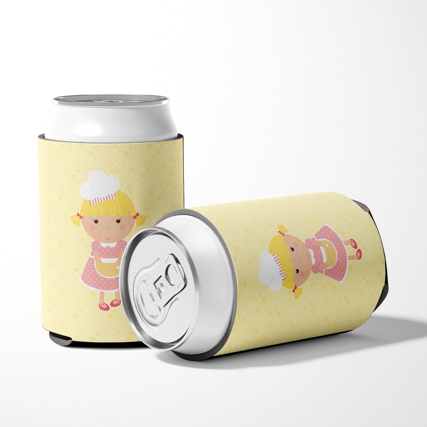 Blonde Baker on Yellow Can or Bottle Hugger BB7294CC