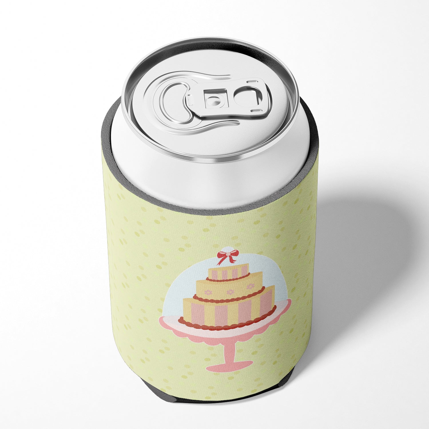 Decorated Cake on Green Can or Bottle Hugger BB7305CC