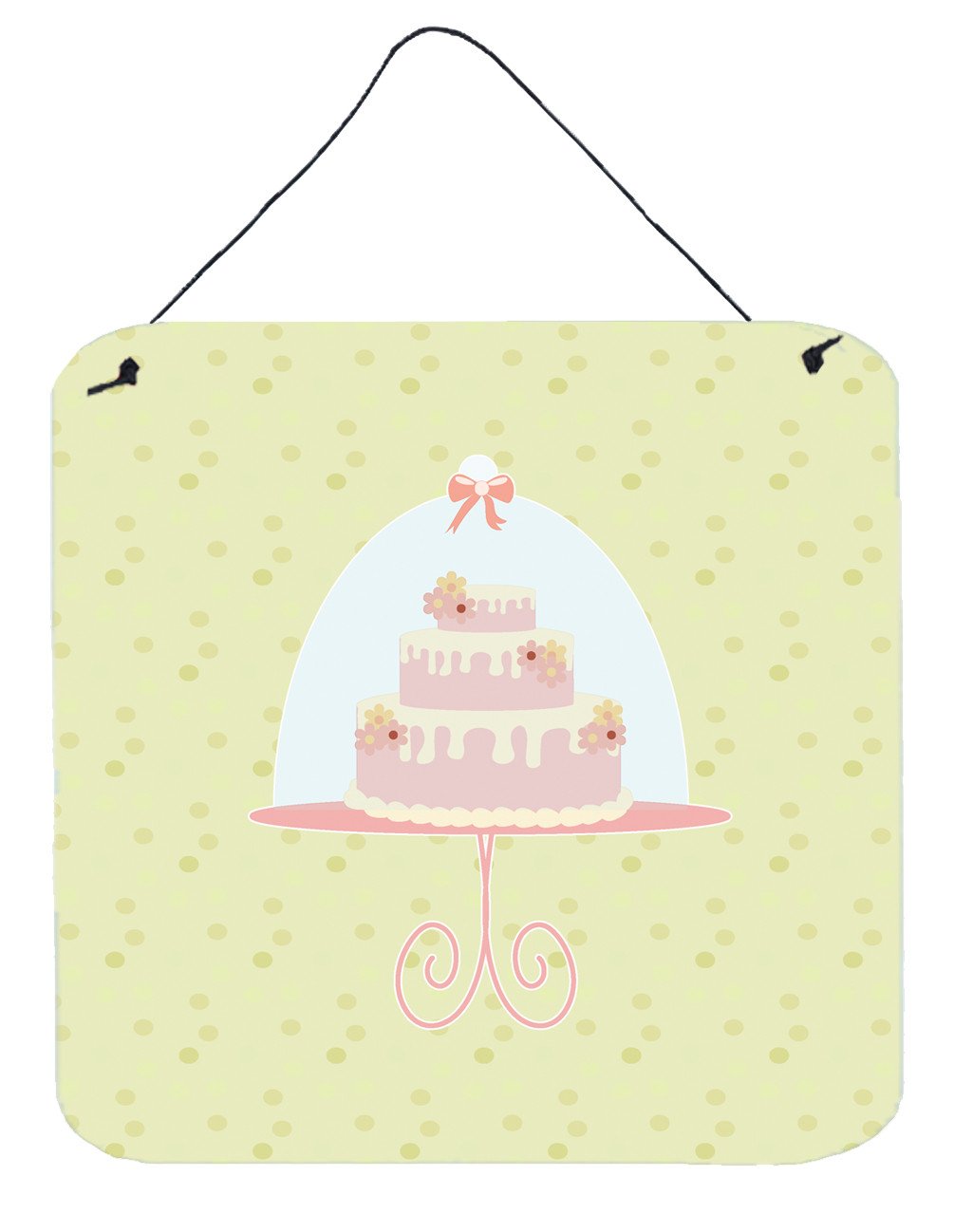 Decorated Cake on Green Wall or Door Hanging Prints BB7306DS66 by Caroline&#39;s Treasures