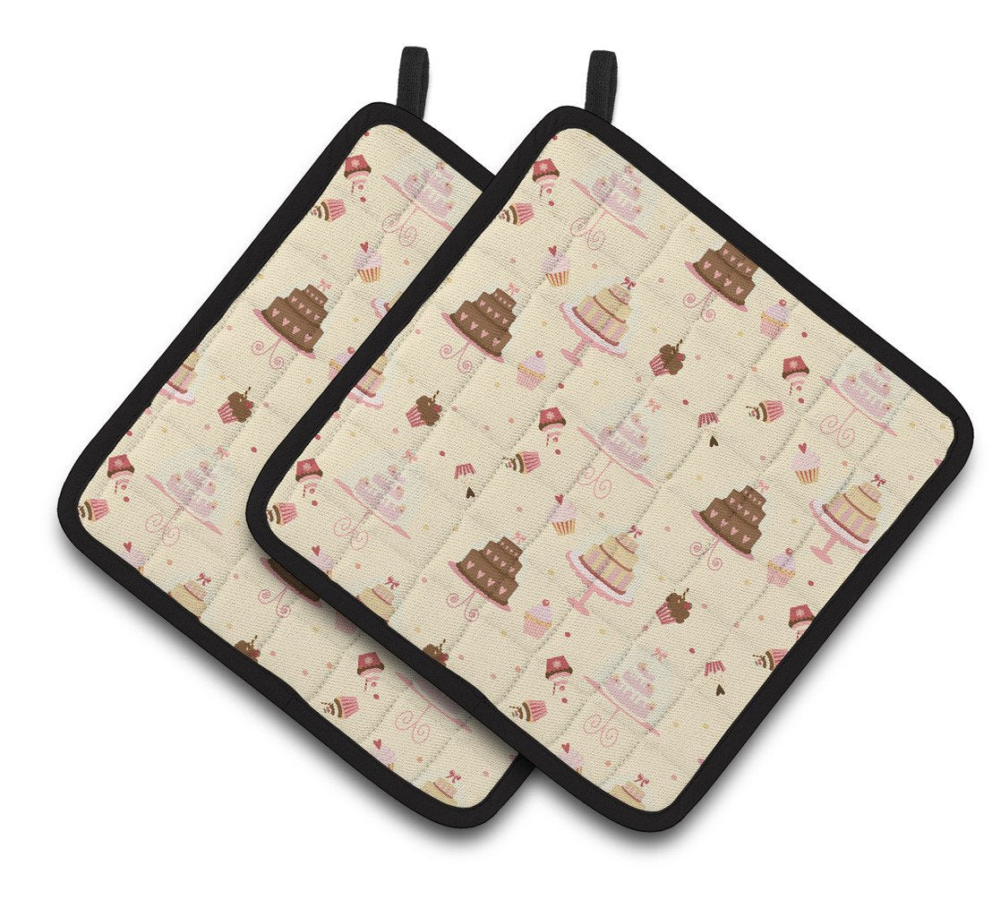 Cakes and Cupcakes Pair of Pot Holders BB7310PTHD by Caroline&#39;s Treasures