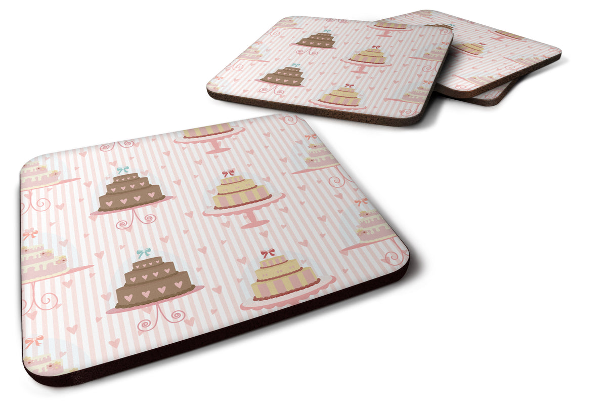 Decorated Cakes Foam Coaster Set of 4 BB7311FC - the-store.com