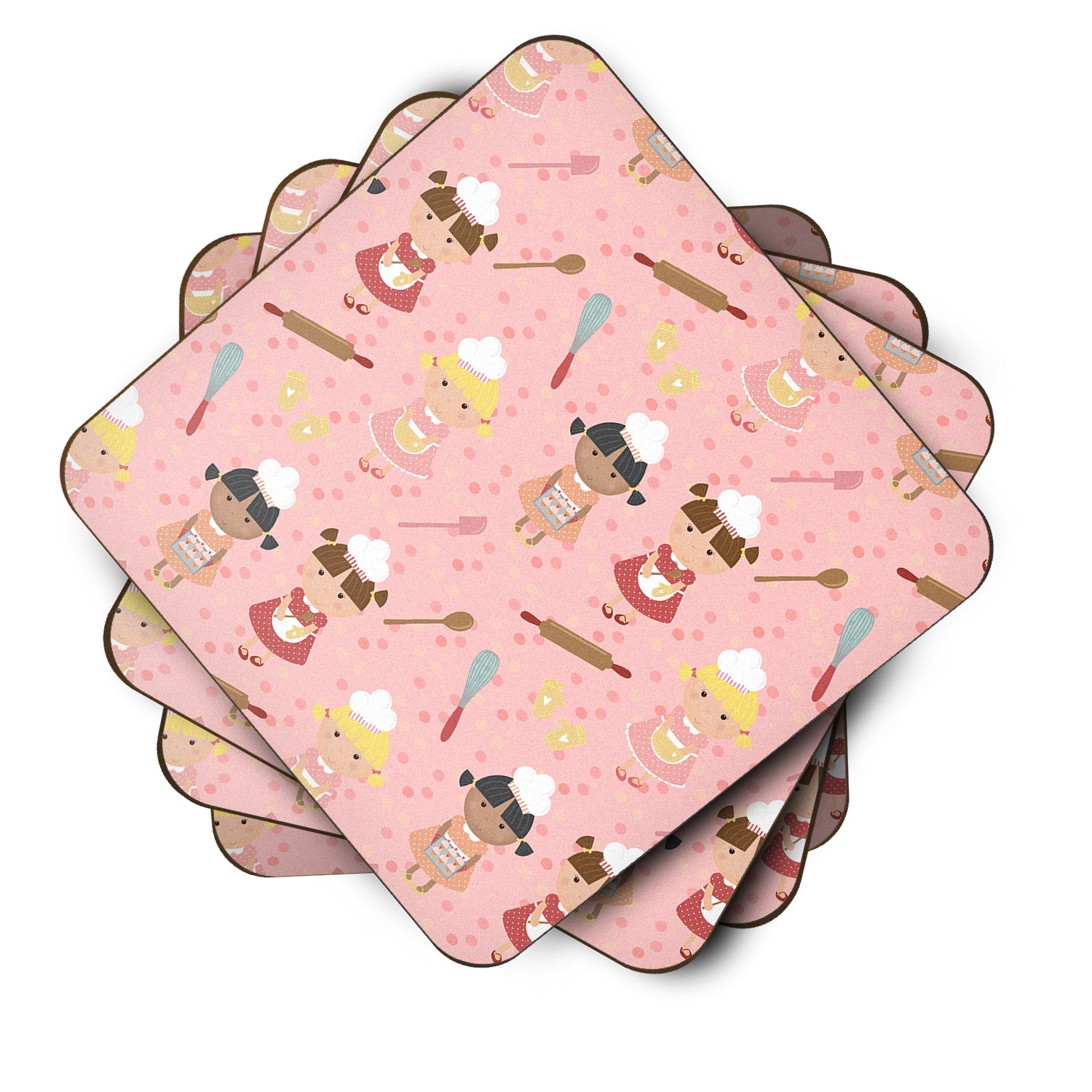 Bakers Delight on Pink Foam Coaster Set of 4 BB7312FC - the-store.com