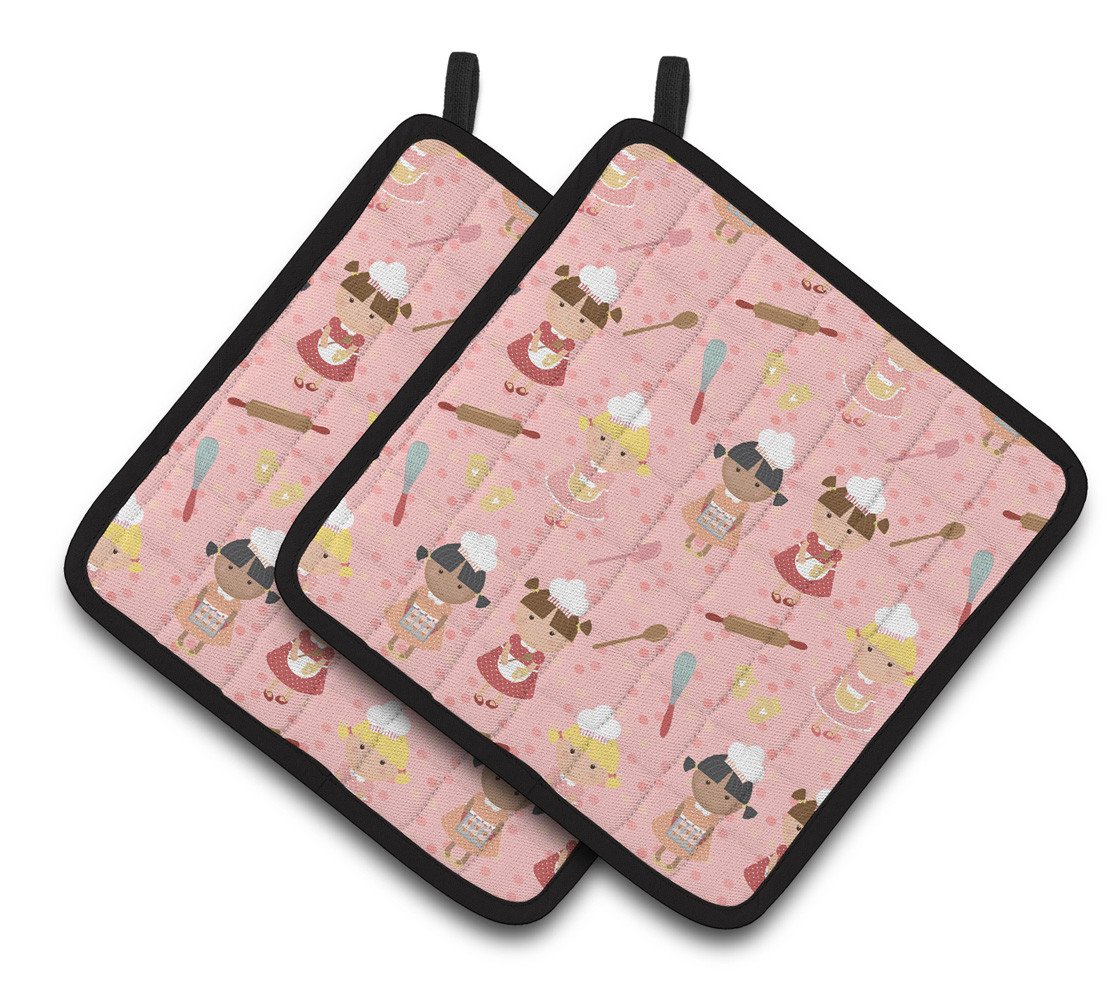 Bakers Delight on Pink Pair of Pot Holders BB7312PTHD by Caroline's Treasures