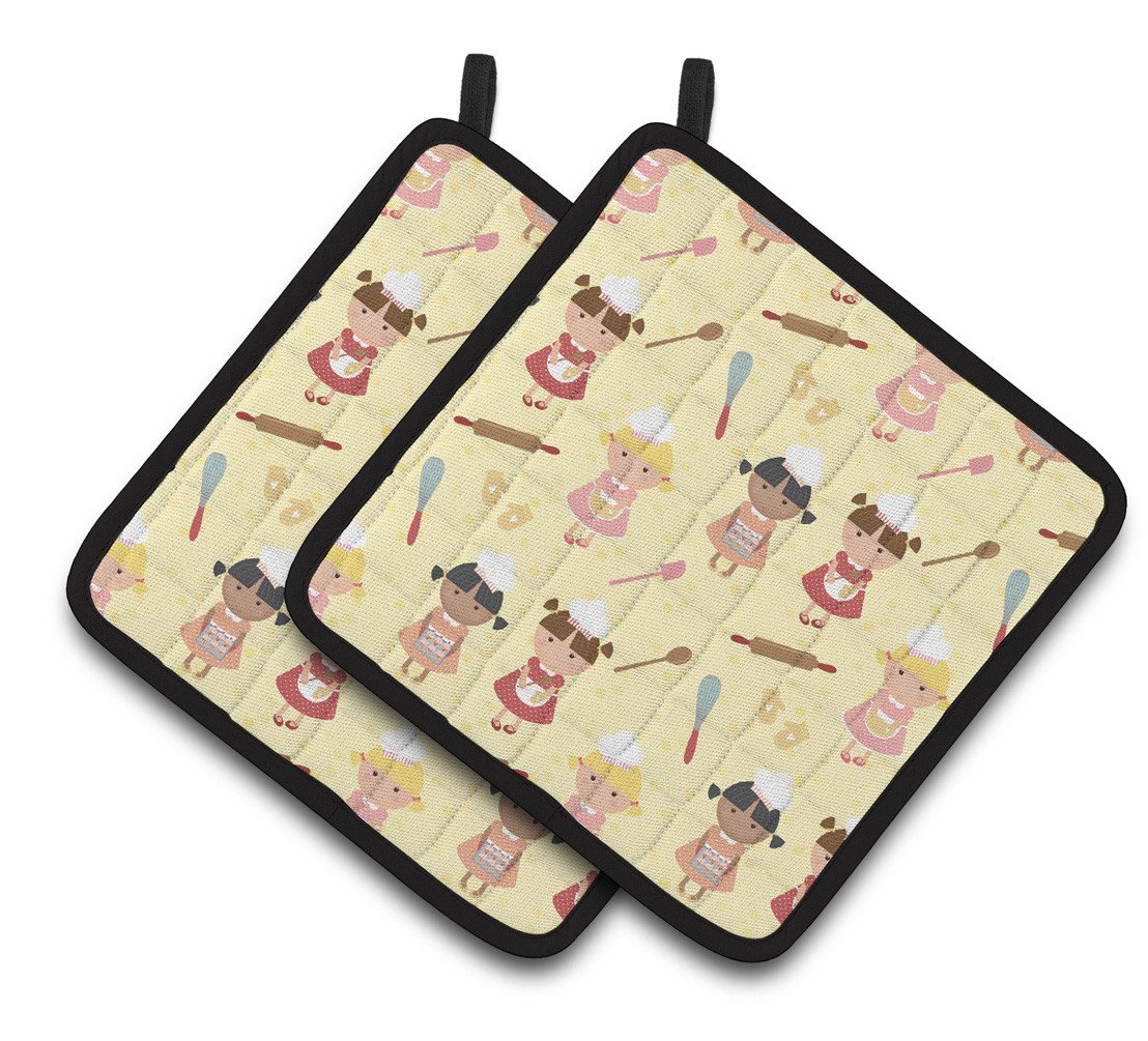 Bakers Delight on Yellow Pair of Pot Holders BB7313PTHD by Caroline's Treasures