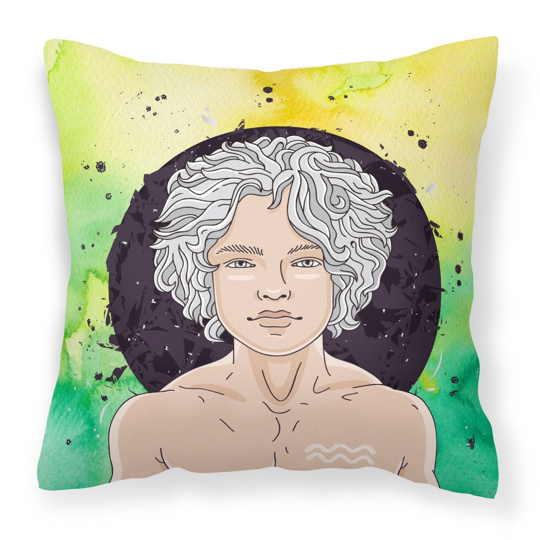 Aquarius Zodiac Sign Fabric Decorative Pillow BB7315PW1818 by Caroline's Treasures