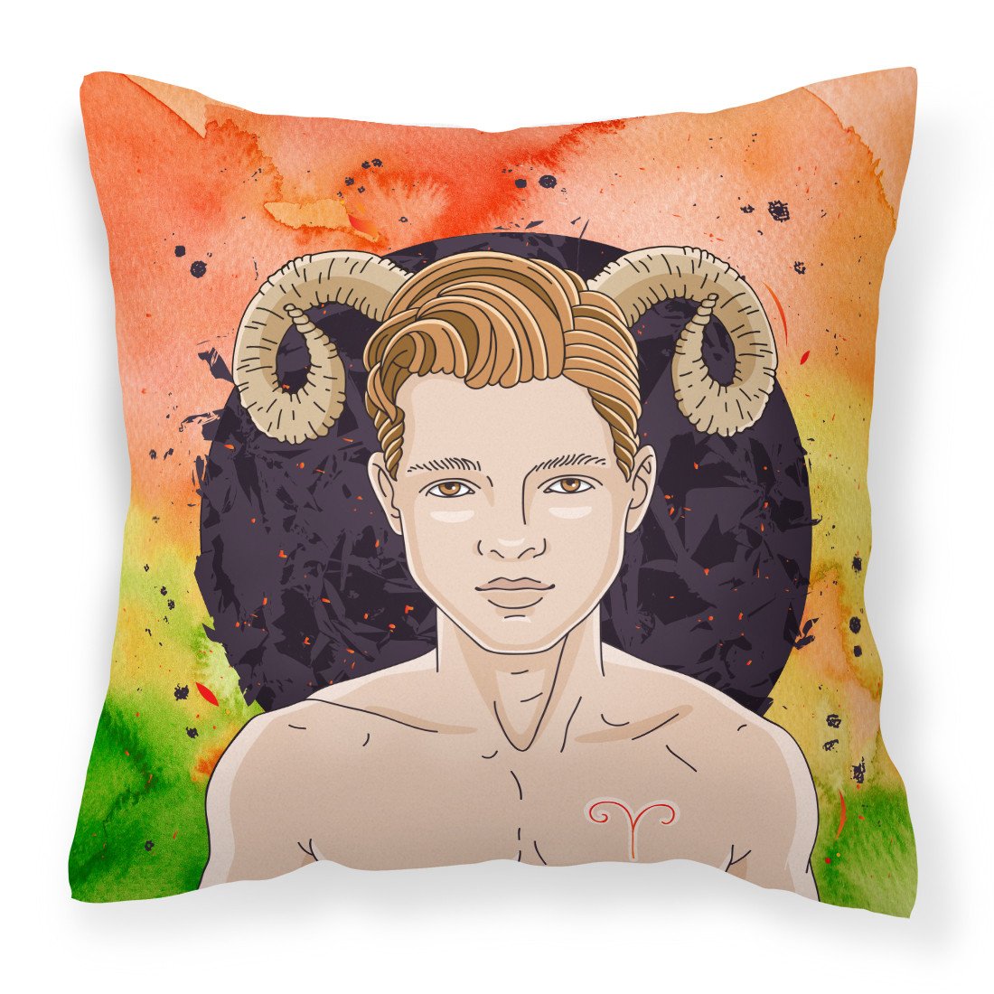 Aries Zodiac Sign Fabric Decorative Pillow BB7317PW1818 by Caroline's Treasures