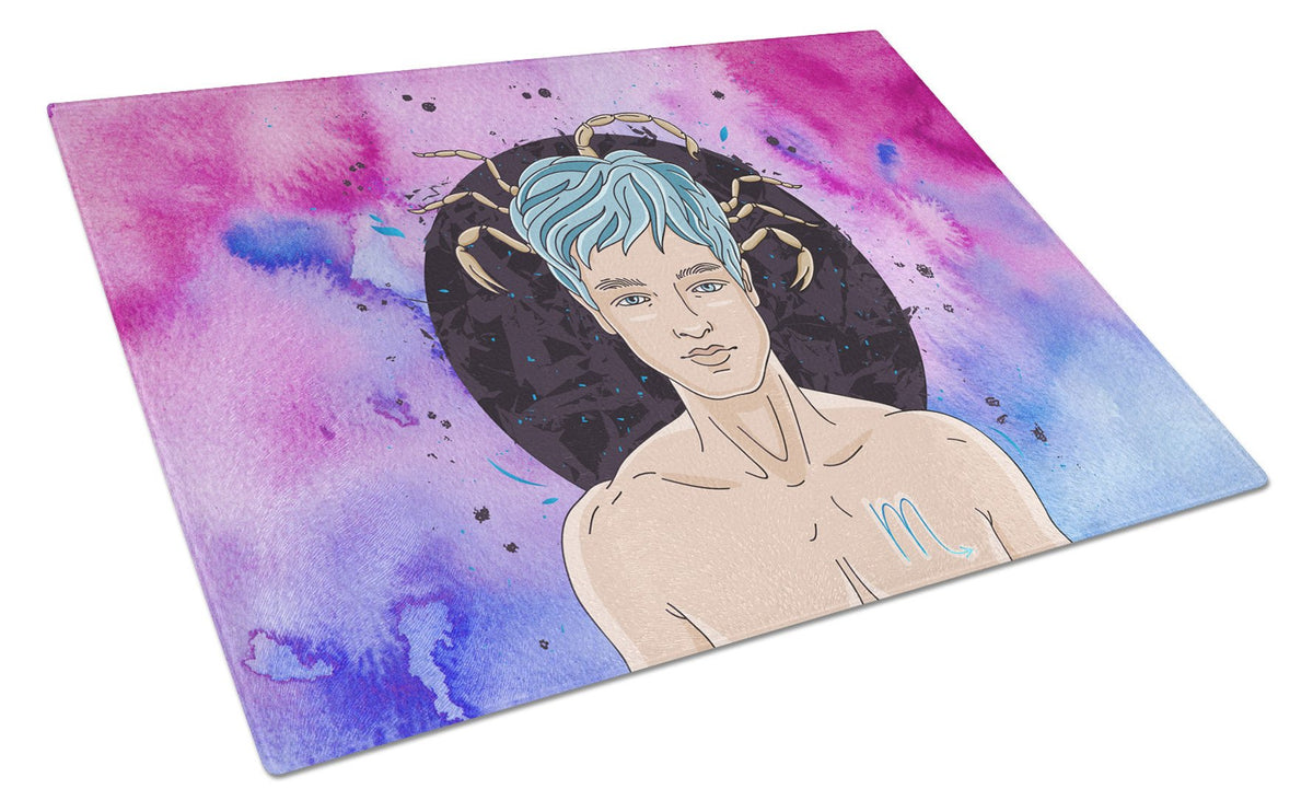 Caroline's Treasures Scorpio Zodiac Sign Glass Cutting Boards – Durable, Decorative Kitchen Art Large BB7324LCB