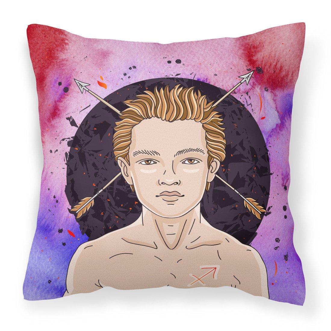 Sagittarius Zodiac Sign Fabric Decorative Pillow BB7325PW1818 by Caroline's Treasures