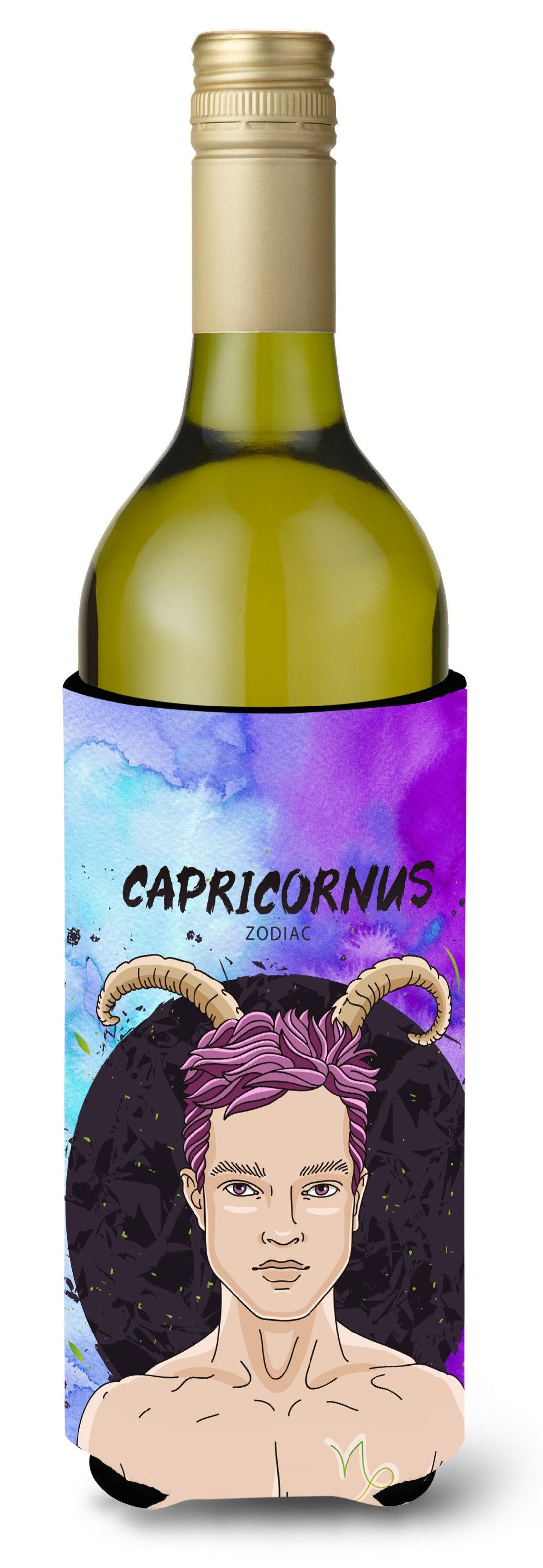 Capricorn Zodiac Sign Wine Bottle Beverge Insulator Hugger BB7326LITERK by Caroline&#39;s Treasures