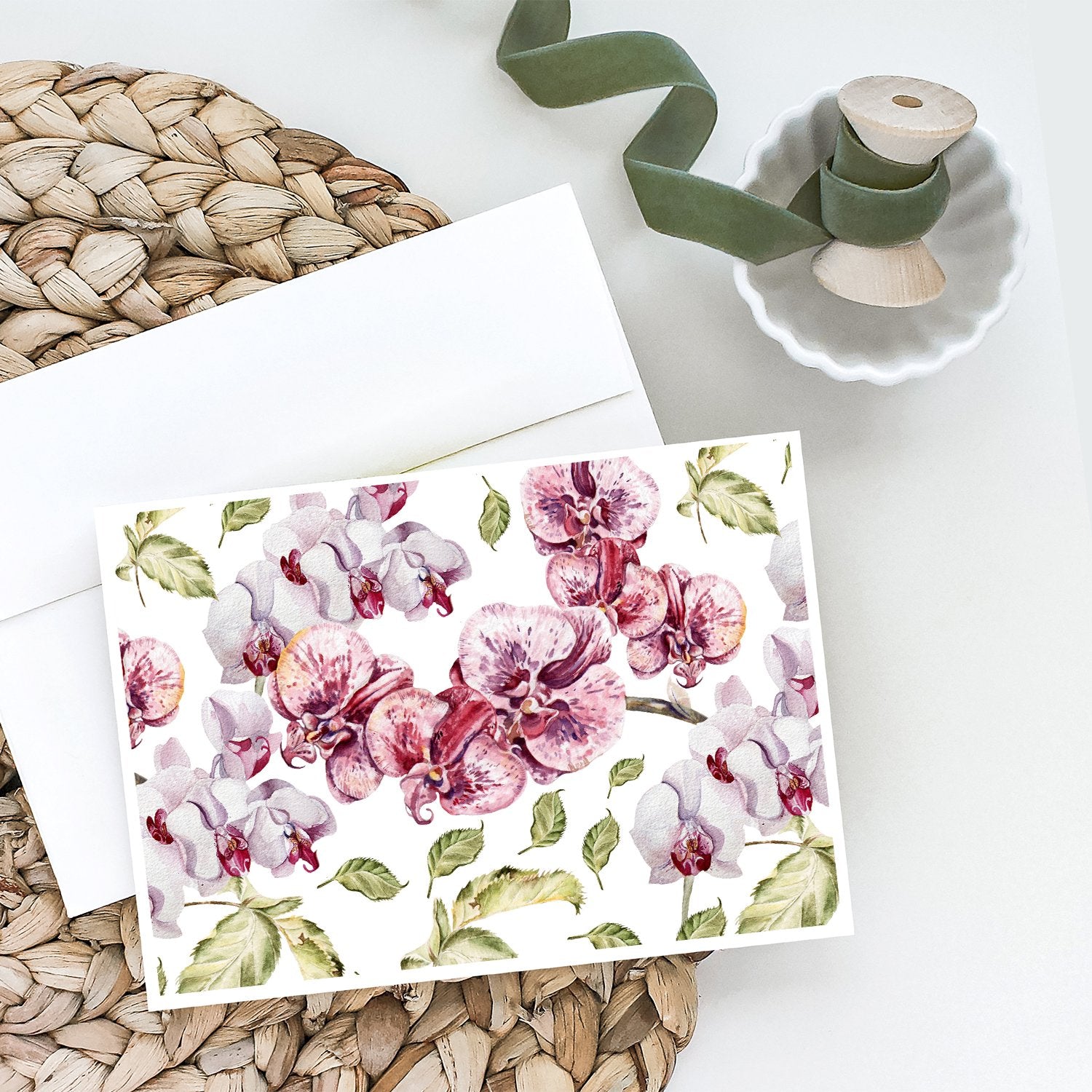 Orchids Greeting Cards and Envelopes Pack of 8 - the-store.com