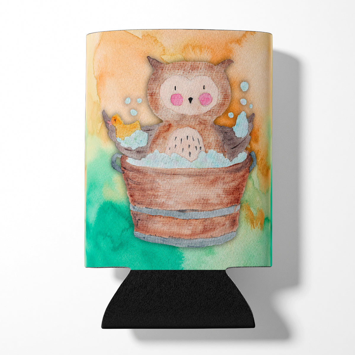Owl Bathing Watercolor Can or Bottle Hugger BB7342CC