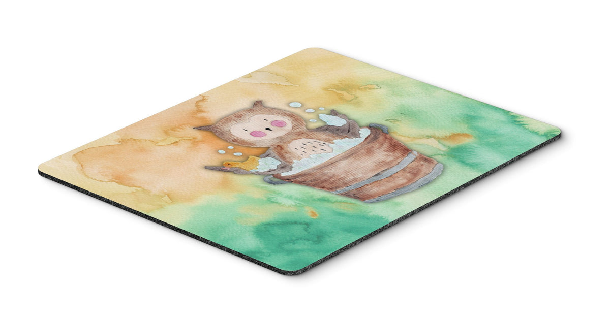 Owl Bathing Watercolor Mouse Pad, Hot Pad or Trivet BB7342MP by Caroline&#39;s Treasures