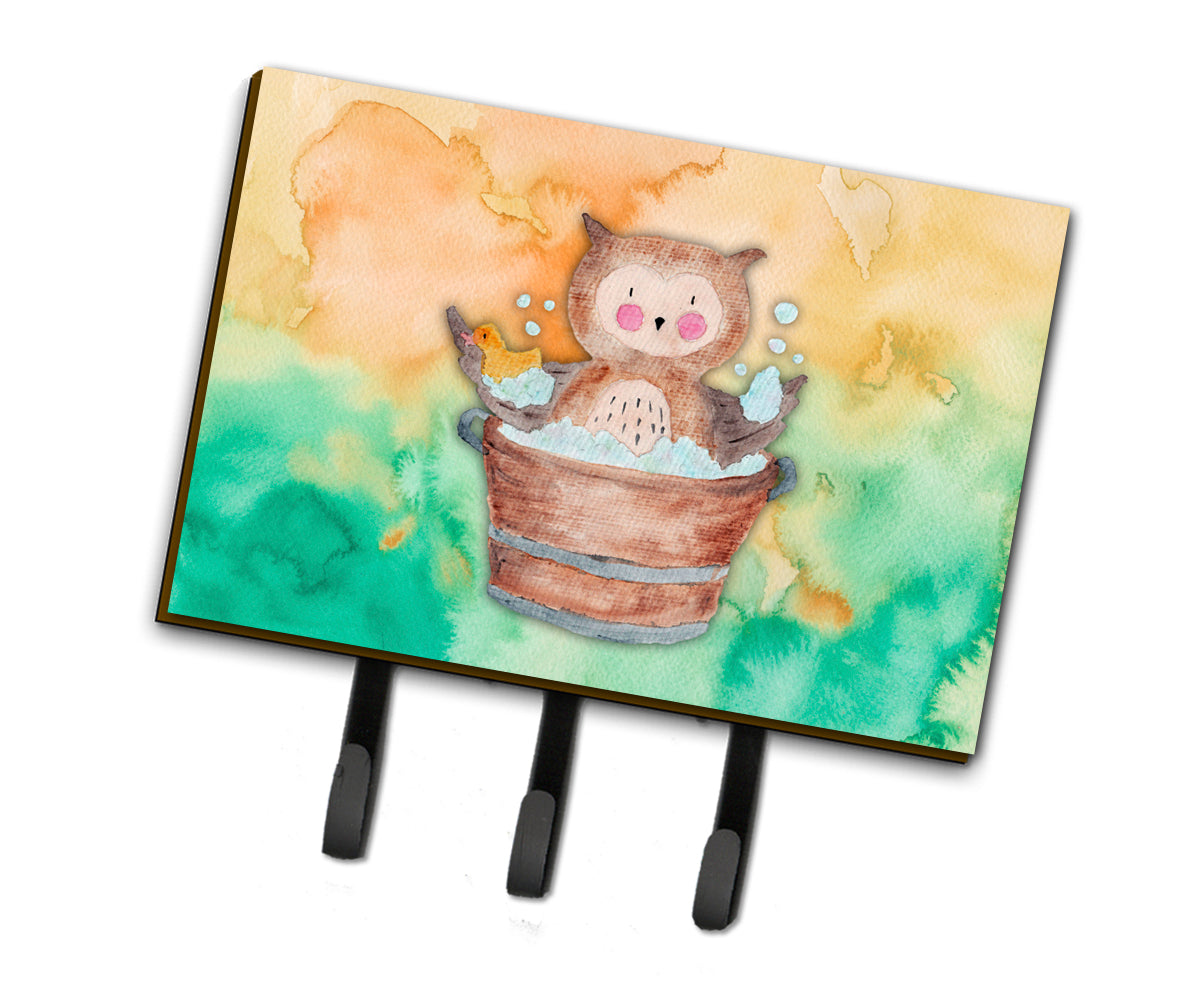 Owl Bathing Watercolor Leash or Key Holder BB7342TH68  the-store.com.