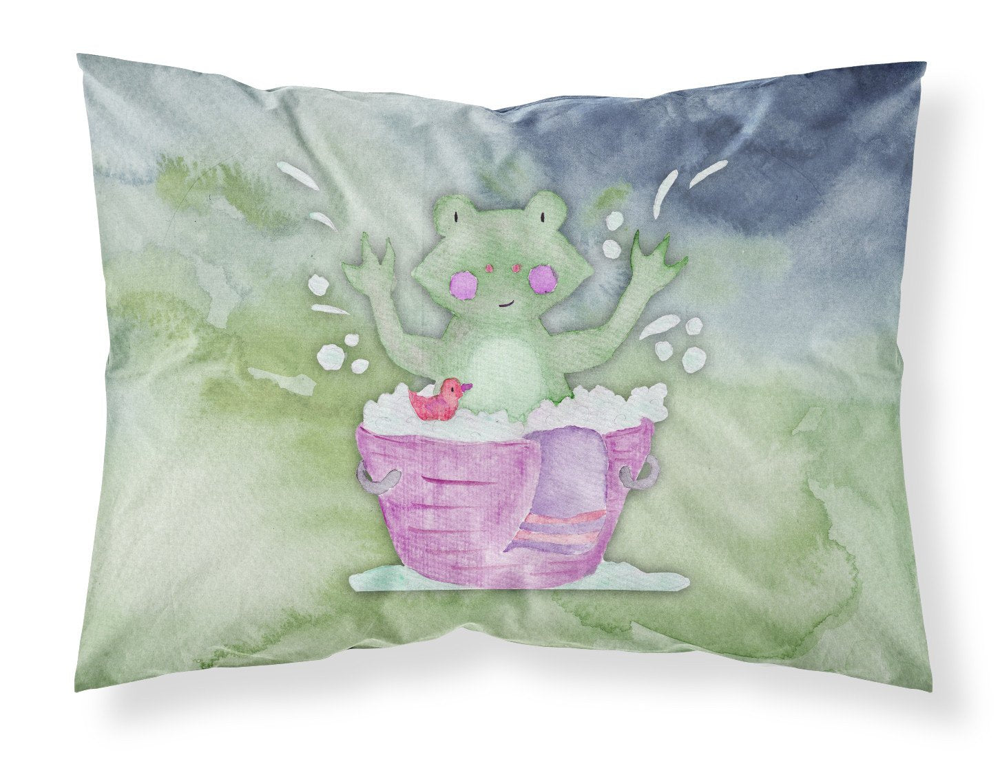 Frog Bathing Watercolor Fabric Standard Pillowcase BB7343PILLOWCASE by Caroline's Treasures