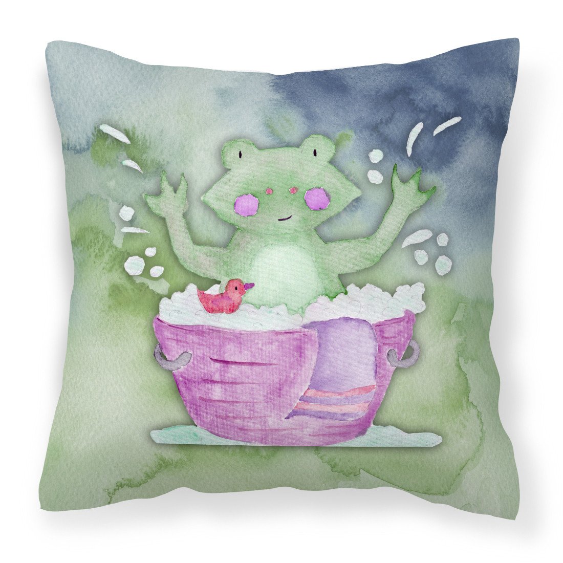 Frog Bathing Watercolor Fabric Decorative Pillow BB7343PW1818 by Caroline's Treasures