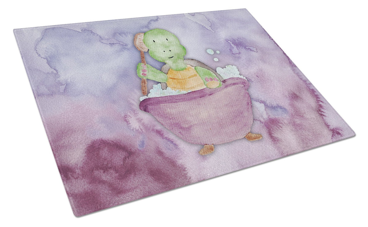 Turtle Bathing Watercolor Glass Cutting Board Large BB7344LCB by Caroline&#39;s Treasures