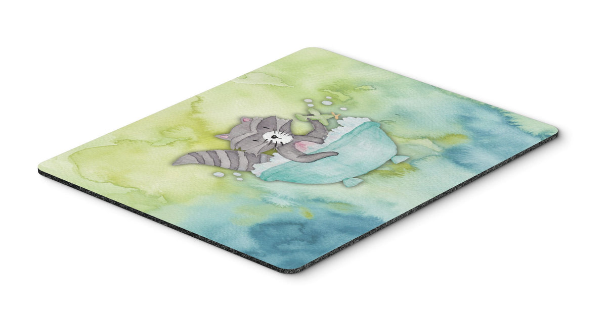Raccoon Bathing Watercolor Mouse Pad, Hot Pad or Trivet BB7345MP by Caroline&#39;s Treasures
