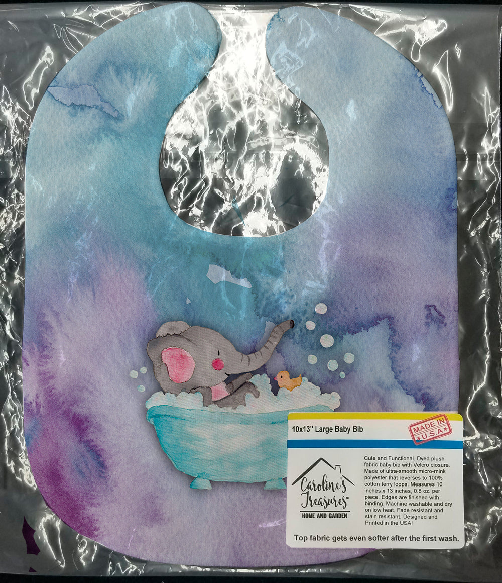 Caroline's Treasures Elephant Bathing Watercolor Baby Bib BB7346BIB