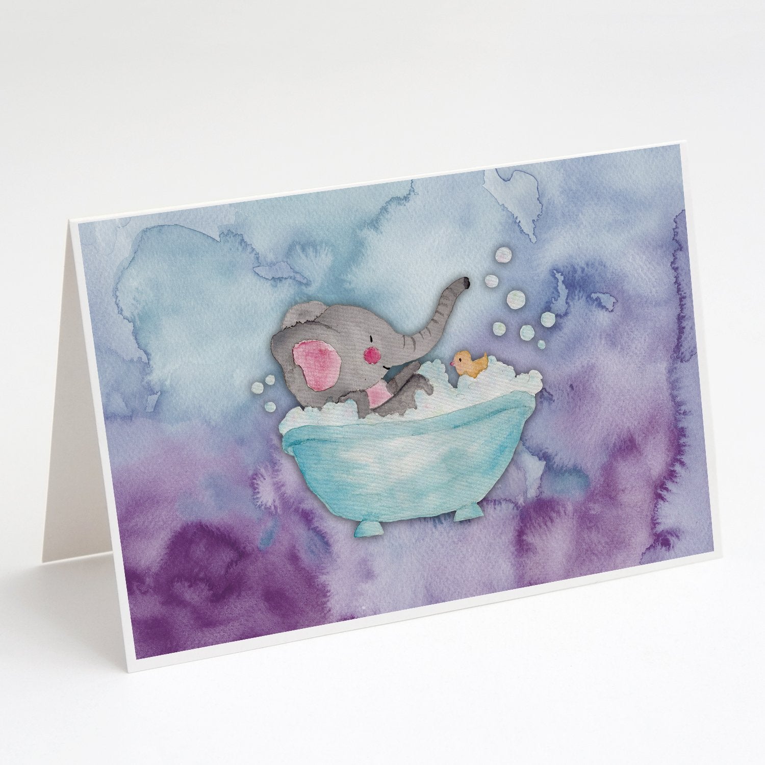 Buy this Elephant Bathing Watercolor Greeting Cards and Envelopes Pack of 8