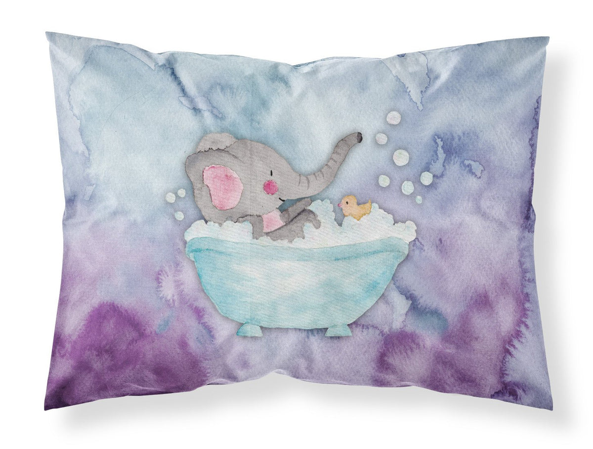Elephant Bathing Watercolor Fabric Standard Pillowcase BB7346PILLOWCASE by Caroline&#39;s Treasures