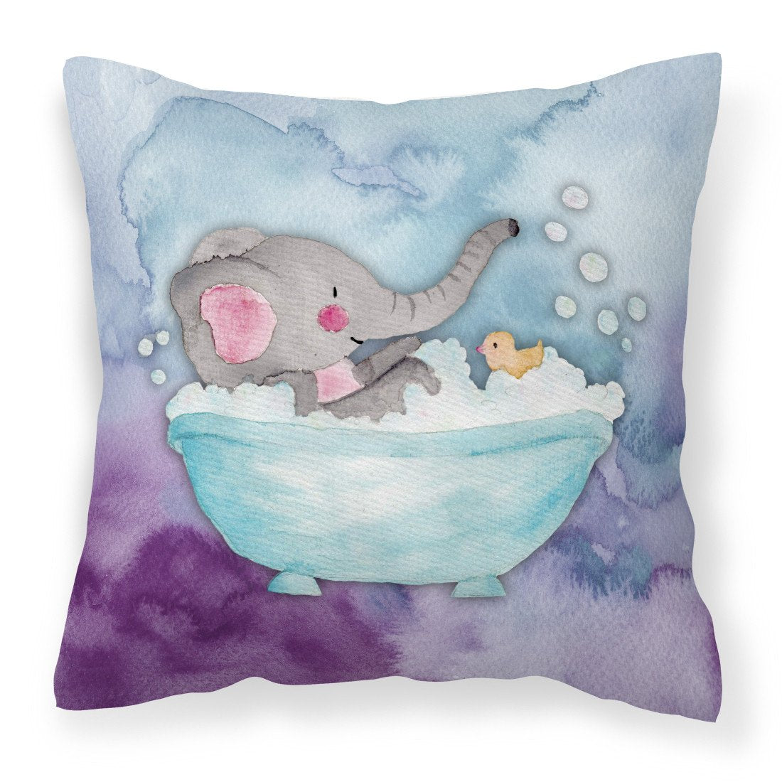 Elephant Bathing Watercolor Fabric Decorative Pillow BB7346PW1818 by Caroline&#39;s Treasures