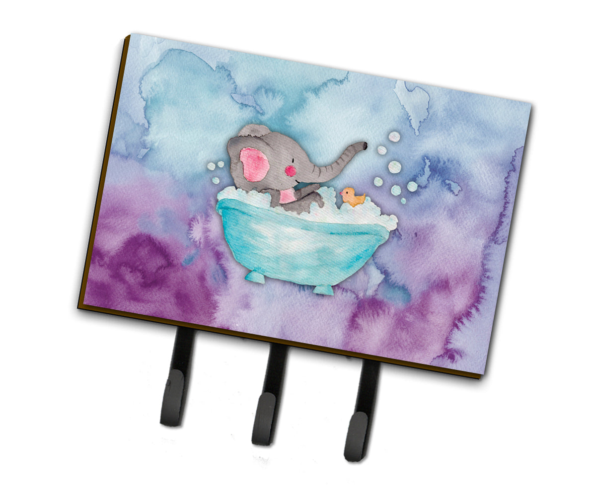 Elephant Bathing Watercolor Leash or Key Holder BB7346TH68