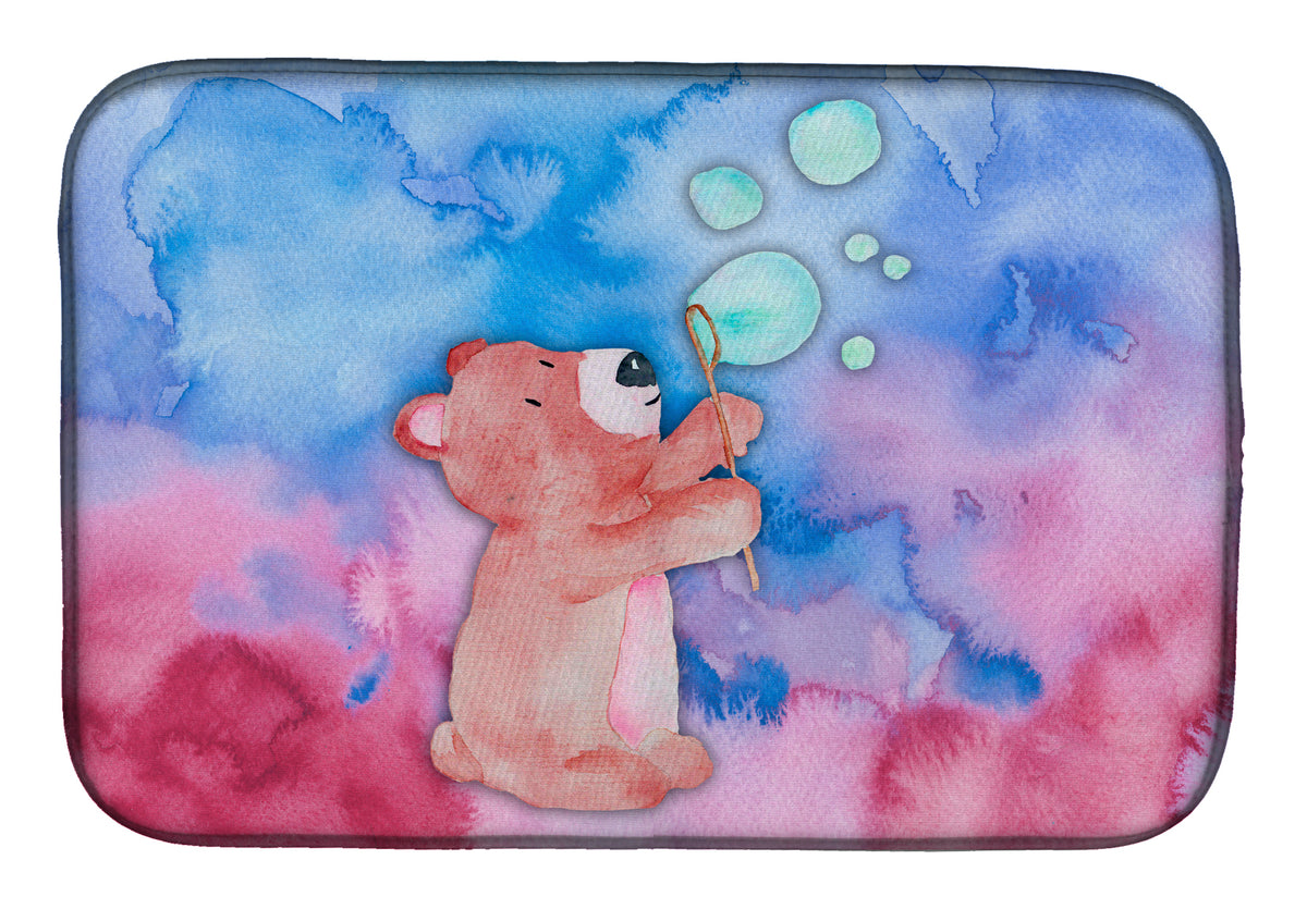 Bear and Bubbles Watercolor Dish Drying Mat BB7347DDM  the-store.com.