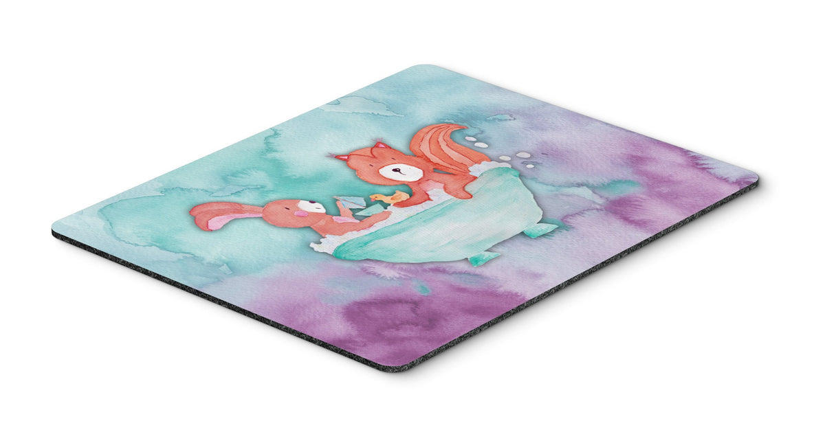 Rabbit and Squirrel Bathing Watercolor Mouse Pad, Hot Pad or Trivet BB7348MP by Caroline&#39;s Treasures