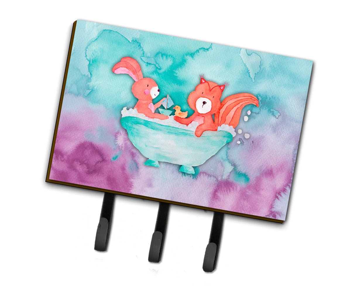 Rabbit and Squirrel Bathing Watercolor Leash or Key Holder BB7348TH68  the-store.com.