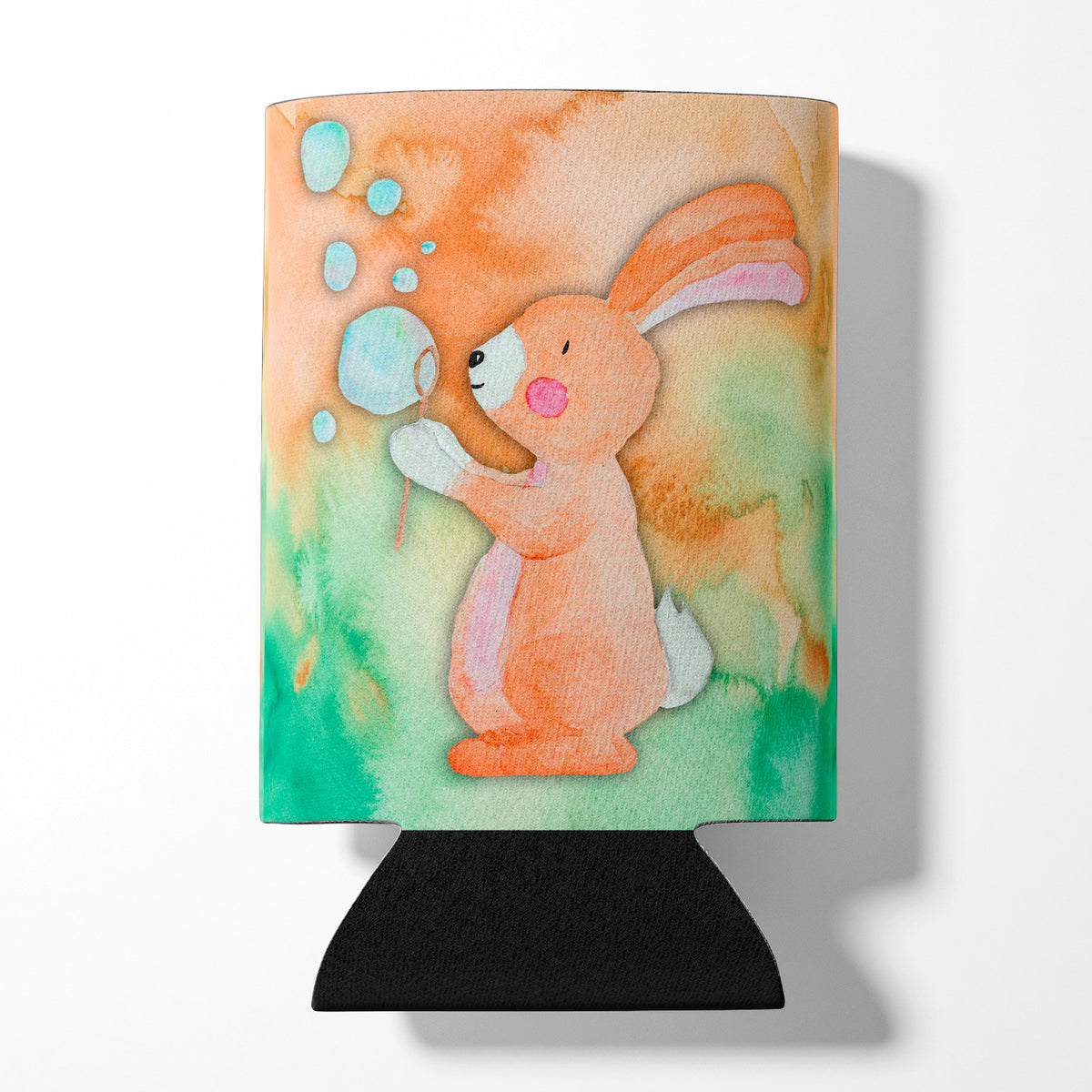 Rabbit and Bubbles Watercolor Can or Bottle Hugger BB7349CC