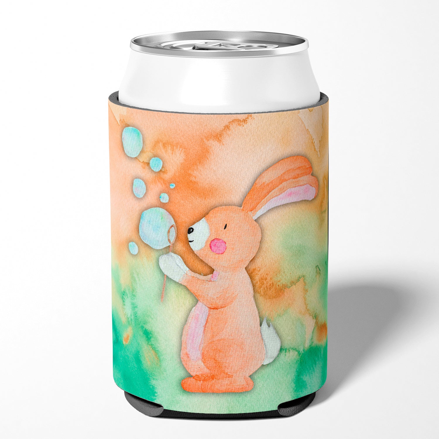 Rabbit and Bubbles Watercolor Can or Bottle Hugger BB7349CC