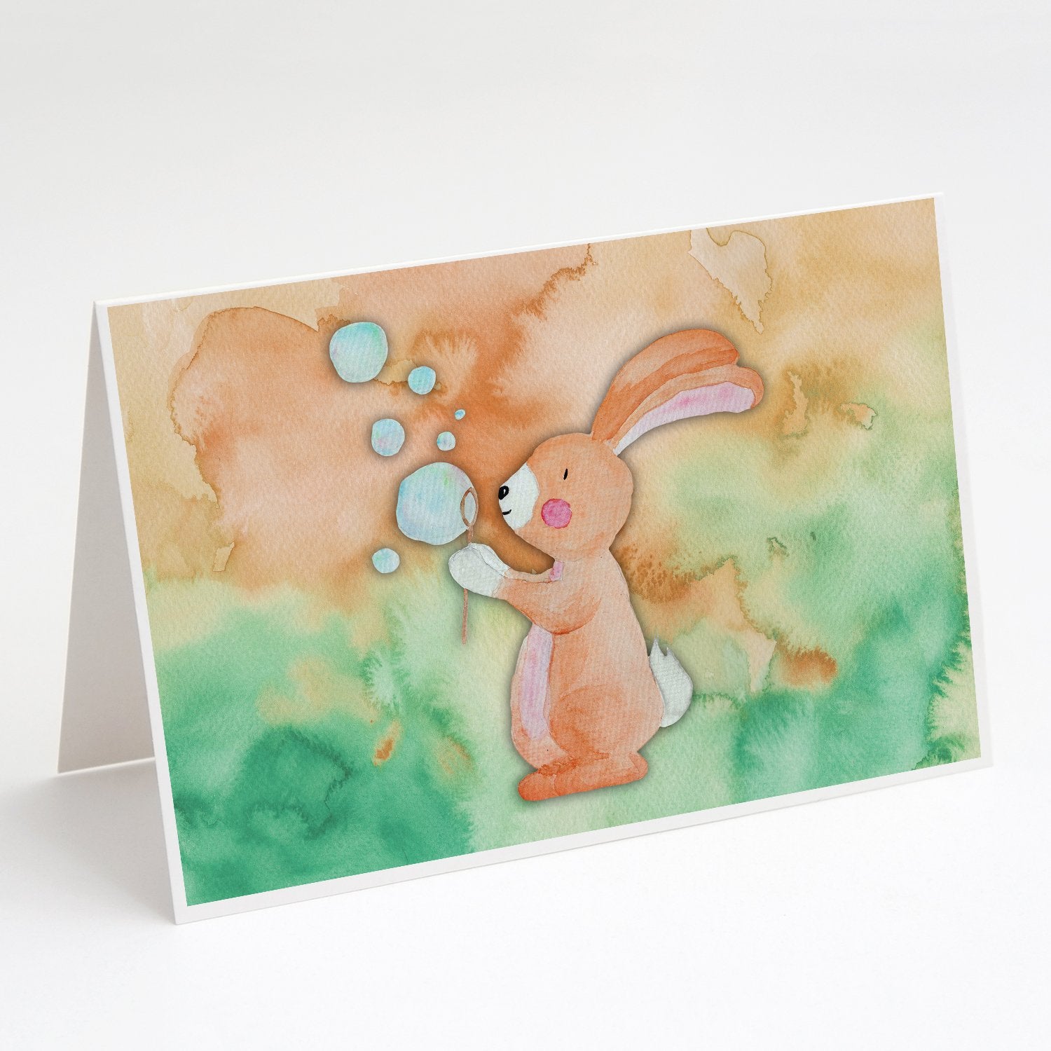 Buy this Rabbit and Bubbles Watercolor Greeting Cards and Envelopes Pack of 8