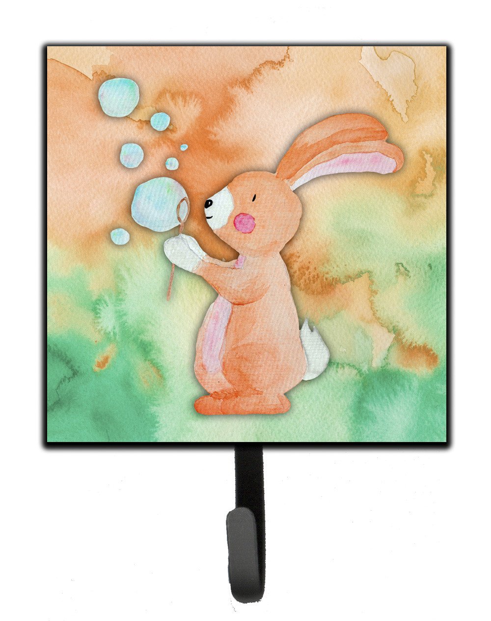 Rabbit and Bubbles Watercolor Leash or Key Holder BB7349SH4 by Caroline&#39;s Treasures