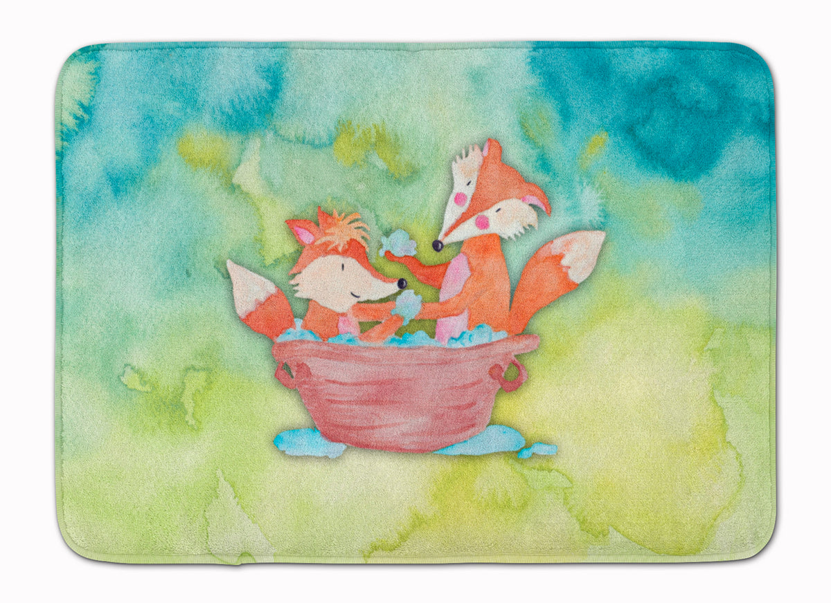 Foxes Bathing Watercolor Machine Washable Memory Foam Mat BB7350RUG - the-store.com