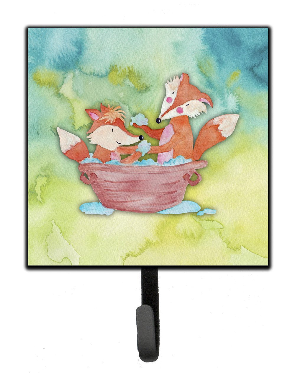 Foxes Bathing Watercolor Leash or Key Holder BB7350SH4 by Caroline&#39;s Treasures