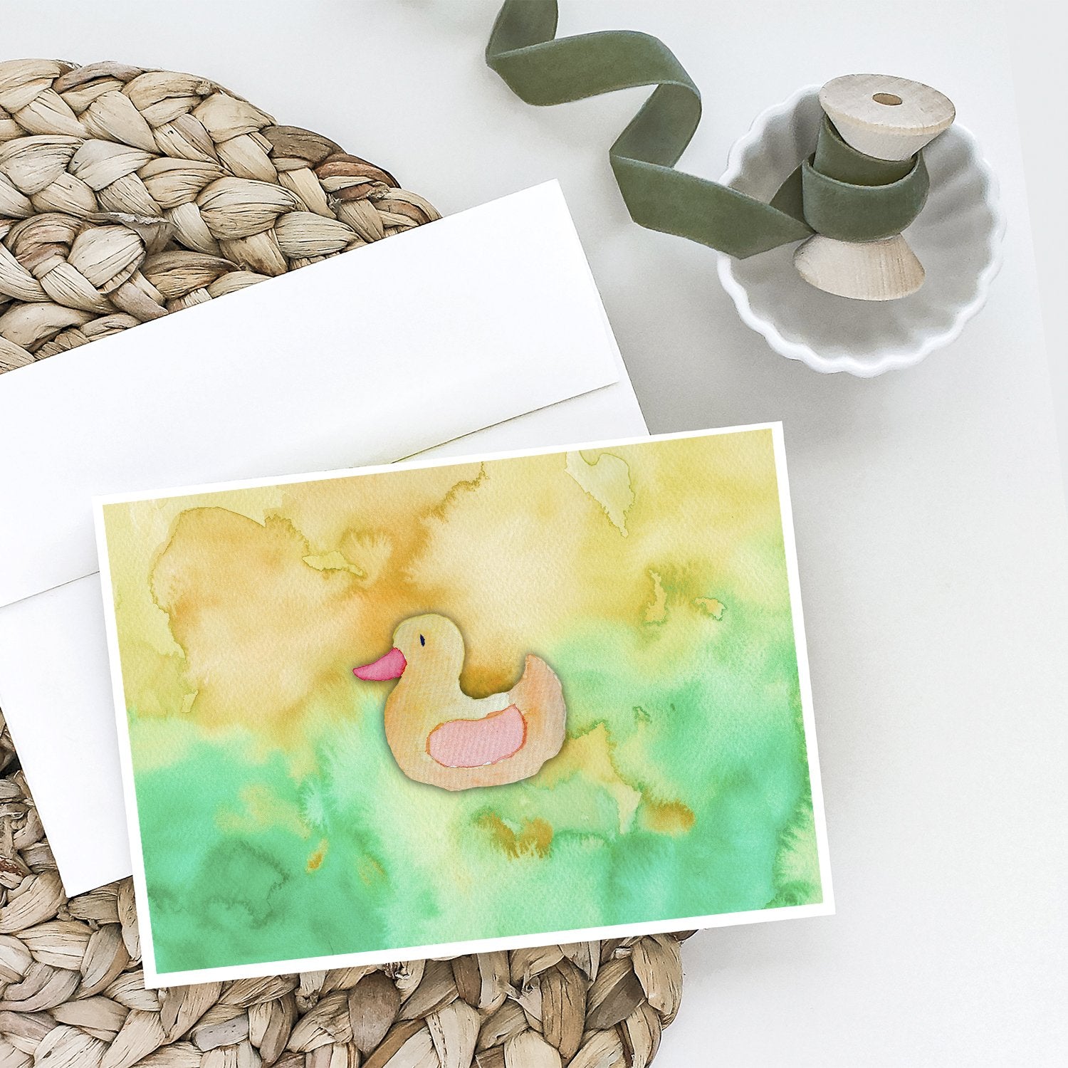 Buy this Rubber Duckie Watercolor Greeting Cards and Envelopes Pack of 8