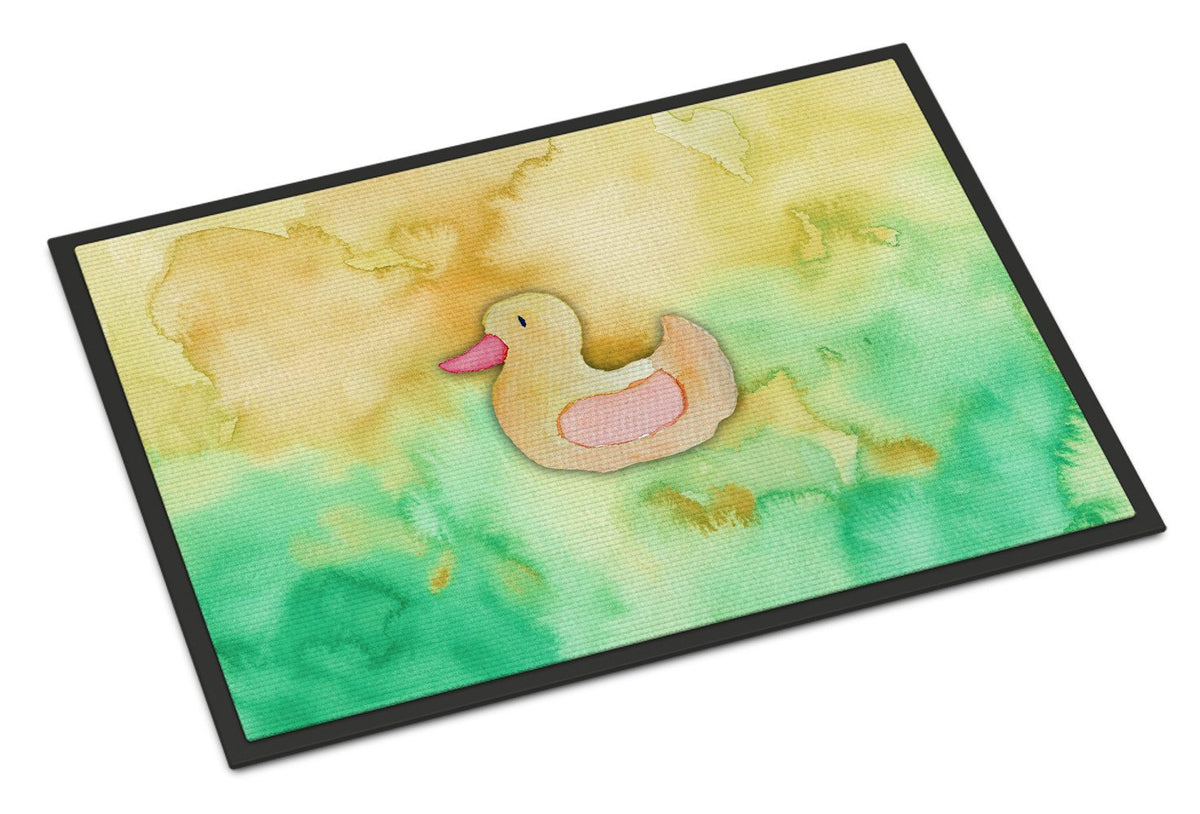 Rubber Duckie Watercolor Indoor or Outdoor Mat 24x36 BB7351JMAT by Caroline&#39;s Treasures