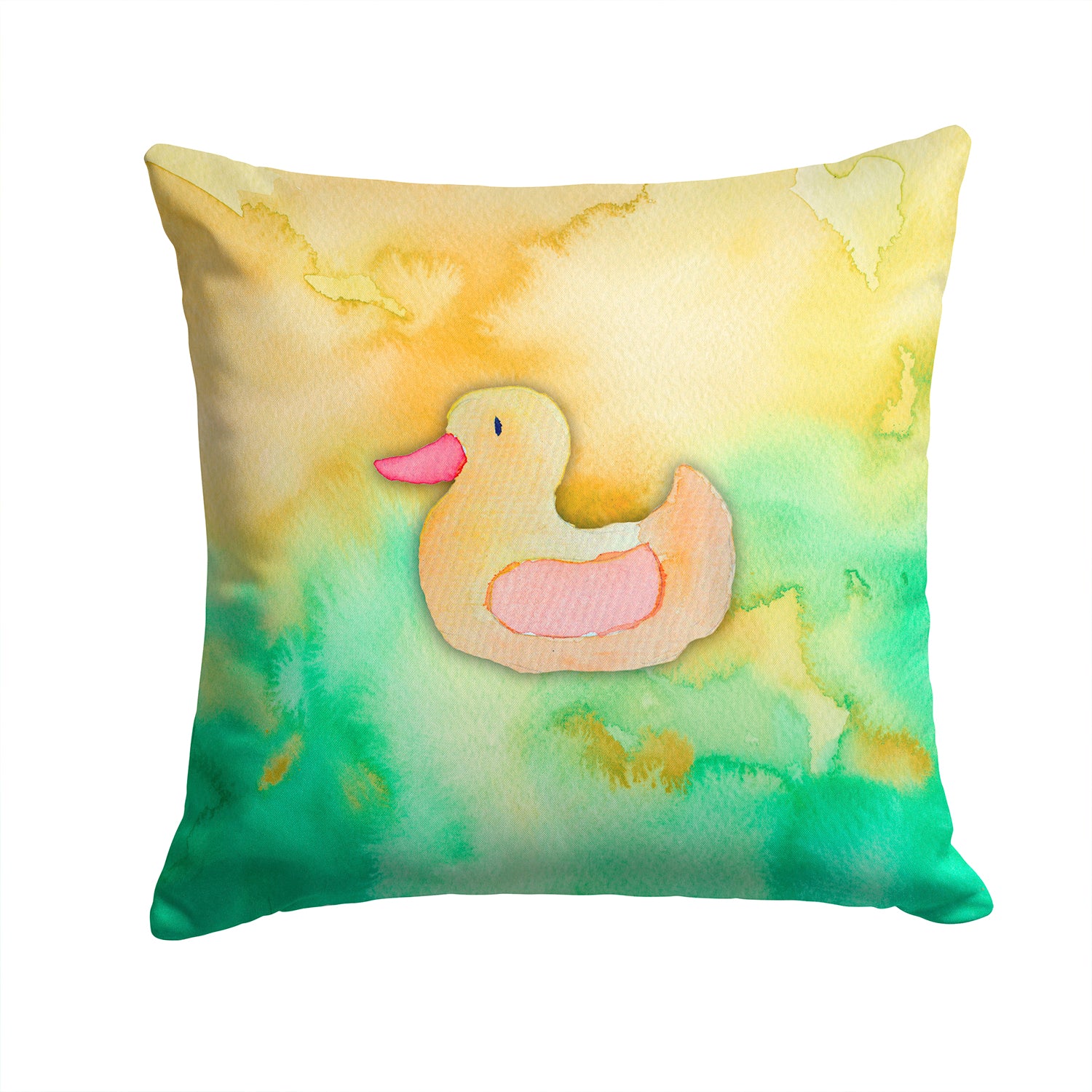 Rubber Duckie Watercolor Fabric Decorative Pillow BB7351PW1414 - the-store.com
