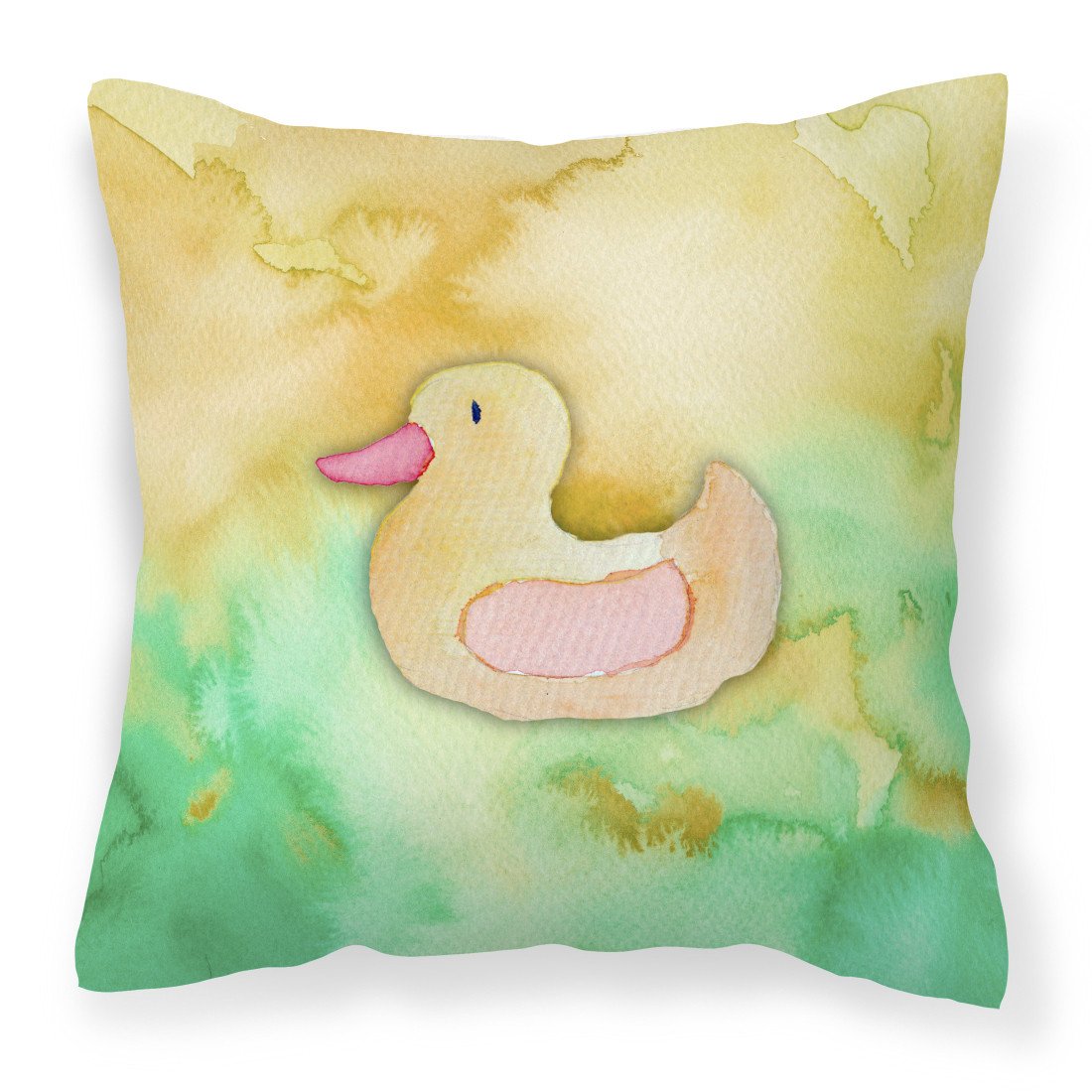 Rubber Duckie Watercolor Fabric Decorative Pillow BB7351PW1818 by Caroline&#39;s Treasures