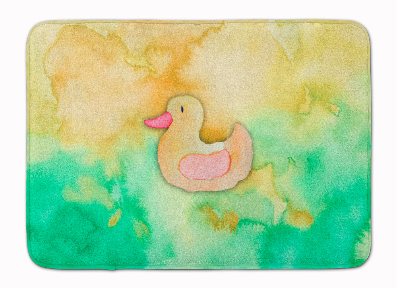 Rubber Duckie Watercolor Machine Washable Memory Foam Mat BB7351RUG - the-store.com