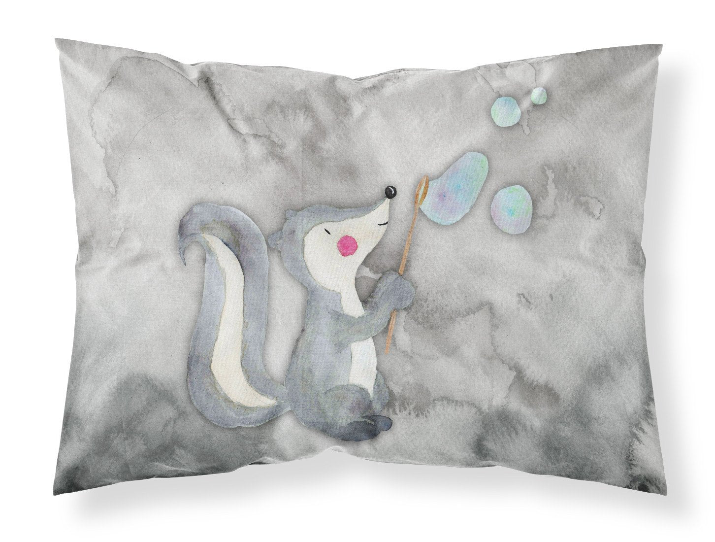 Skunk and Bubbles Watercolor Fabric Standard Pillowcase BB7352PILLOWCASE by Caroline's Treasures