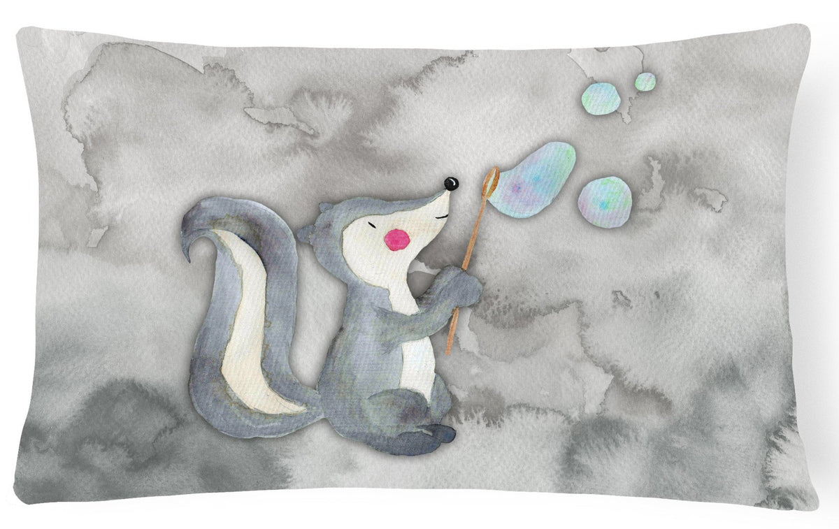Skunk and Bubbles Watercolor Canvas Fabric Decorative Pillow BB7352PW1216 by Caroline&#39;s Treasures