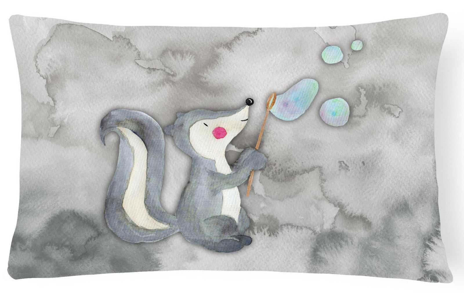Skunk and Bubbles Watercolor Canvas Fabric Decorative Pillow BB7352PW1216 by Caroline's Treasures