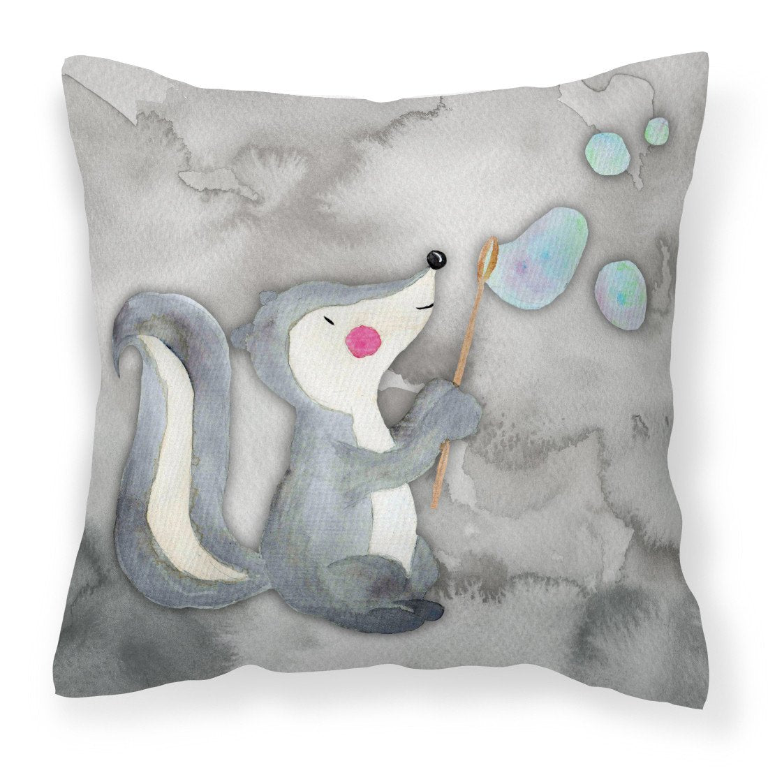 Skunk and Bubbles Watercolor Fabric Decorative Pillow BB7352PW1818 by Caroline&#39;s Treasures