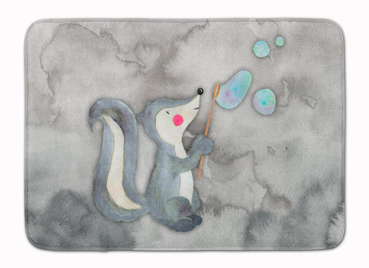Skunk and Bubbles Watercolor Machine Washable Memory Foam Mat BB7352RUG - the-store.com